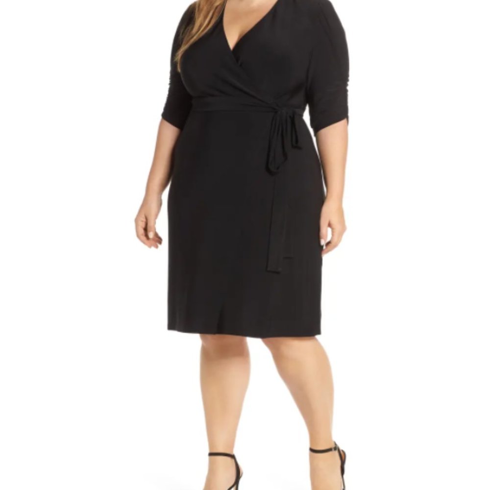 Eliza J Black Women's Wrap Dress 22W